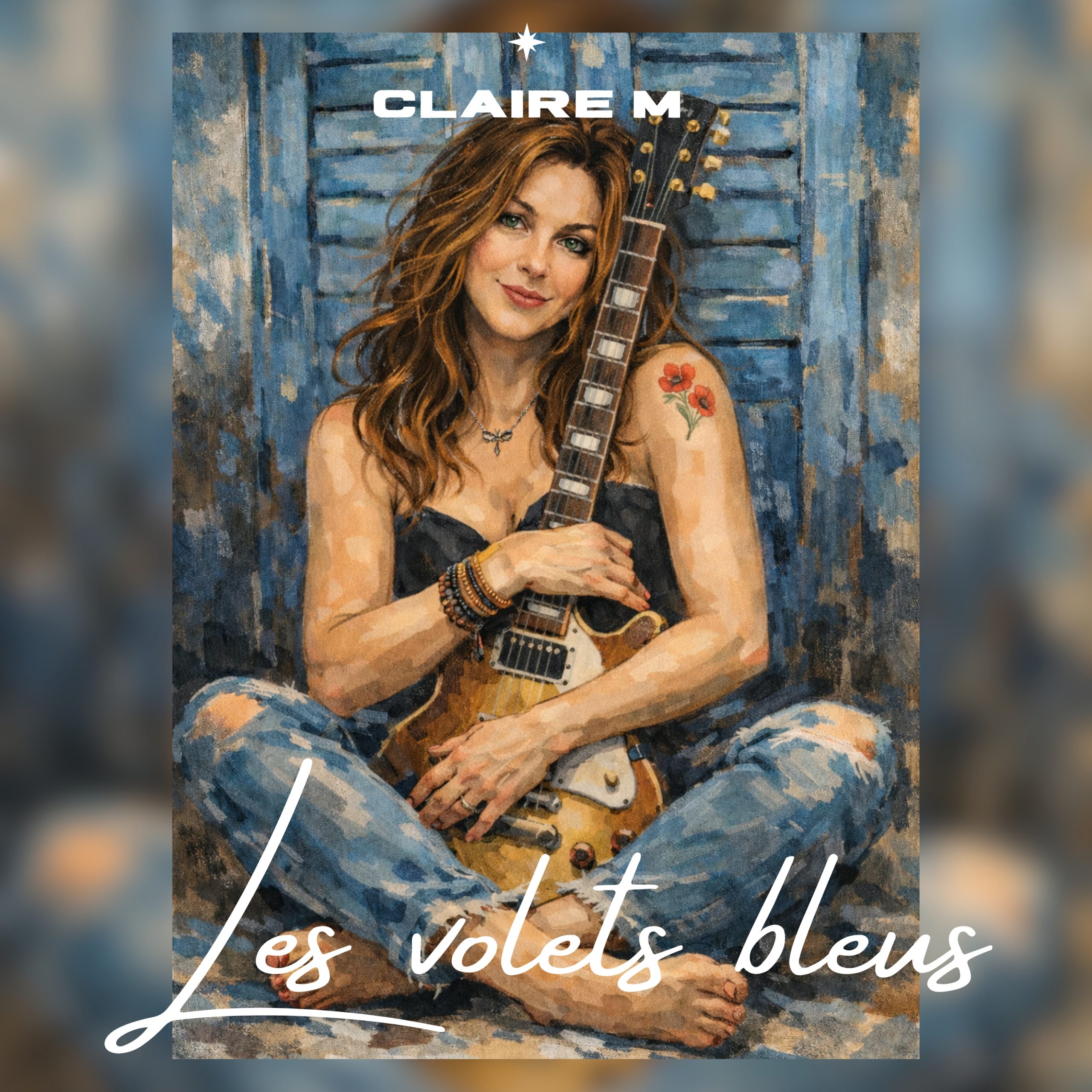 Les volets bleus- claire M artiste